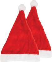 2x Kerstmuts 29 x 42 cm voor volwassenen - Kerstmannenmuts voor dames/heren - Kerstmutsen