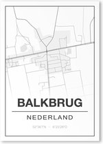 Poster/plattegrond BALKBRUG - 30x40cm