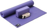 Yoga-Set Kick-It (Yoga mat + yoga blok + yoga belt) violet Fitnessmat YOGISTAR
