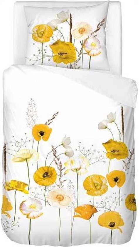 Snoozing Yellow Poppy - Dekbedovertrek - + 60x70 - Geel