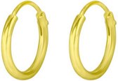 Jewelryz Basic hoops Oorbellen | Verguld 925 stering zilveren oorringen | 12 mm