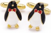 Manchetknopen - Pinguin Penguin met Gouden Accenten