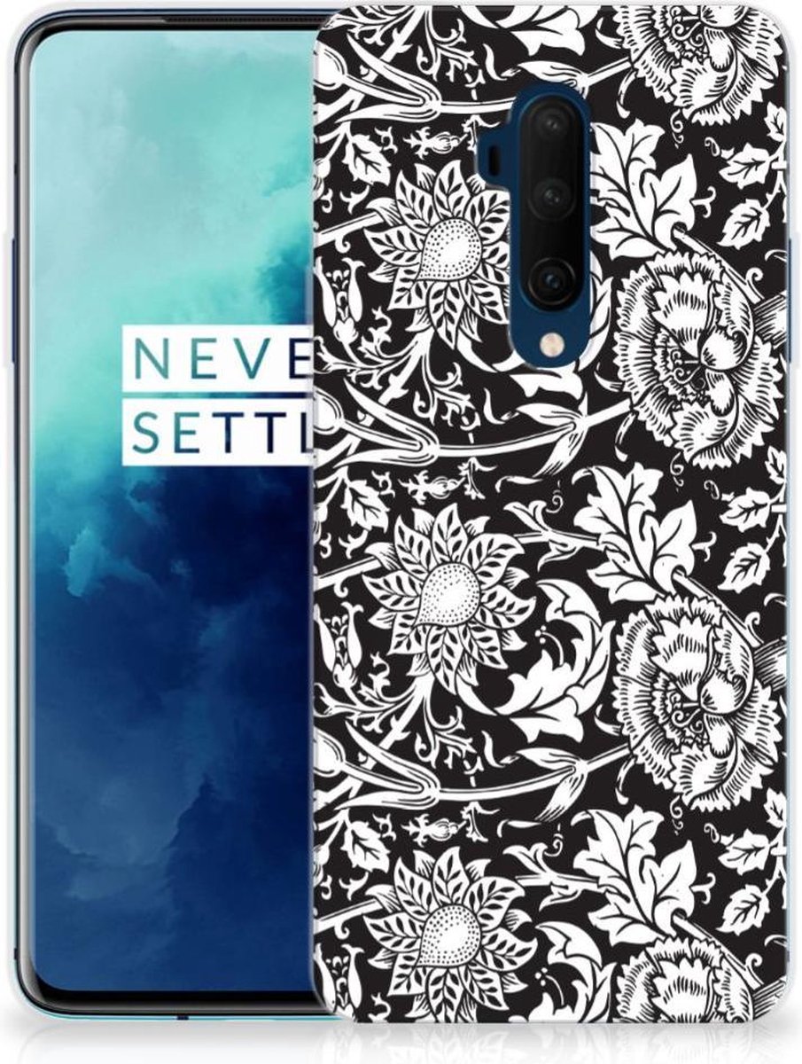 OnePlus 7T Pro TPU Case Black Flowers