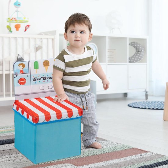 Poef - Opvouwbare poef met opslag 80 liter – Design Meubelz