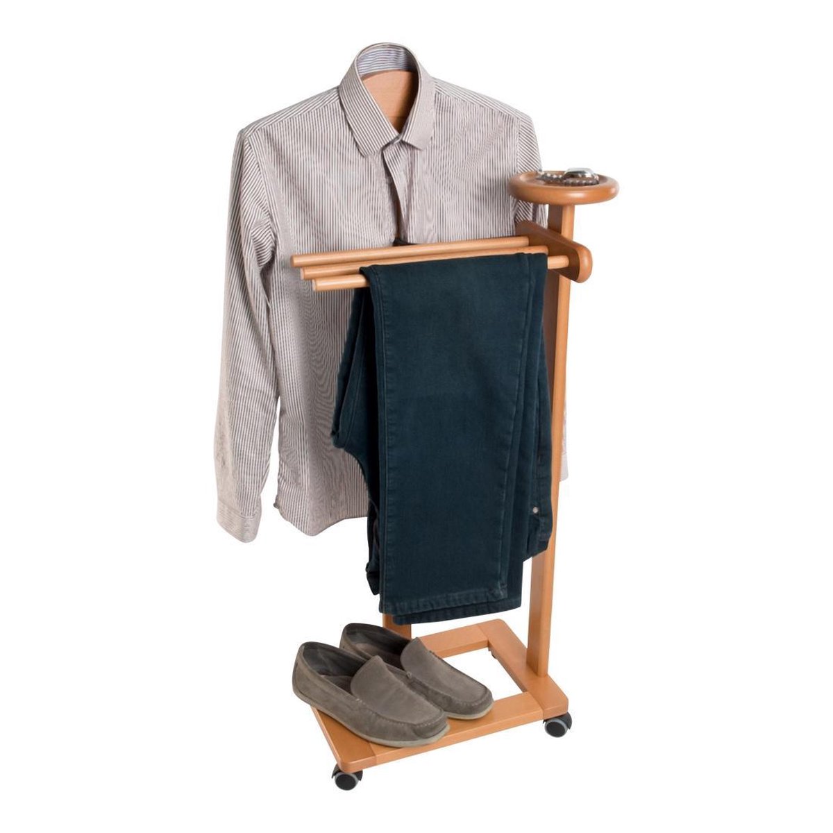 IDIMEX FABIO Women's Dressboy with Clothes Hanger, Trousers Hanger, Small Shelf in Gold IDIMEX FABIO Women's Dressboy with Clothes Hanger, Trousers Hanger, Small Shelf in Gold