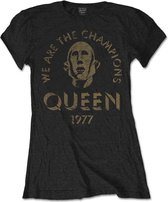 Queen Dames Tshirt -L- We Are The Champions Zwart