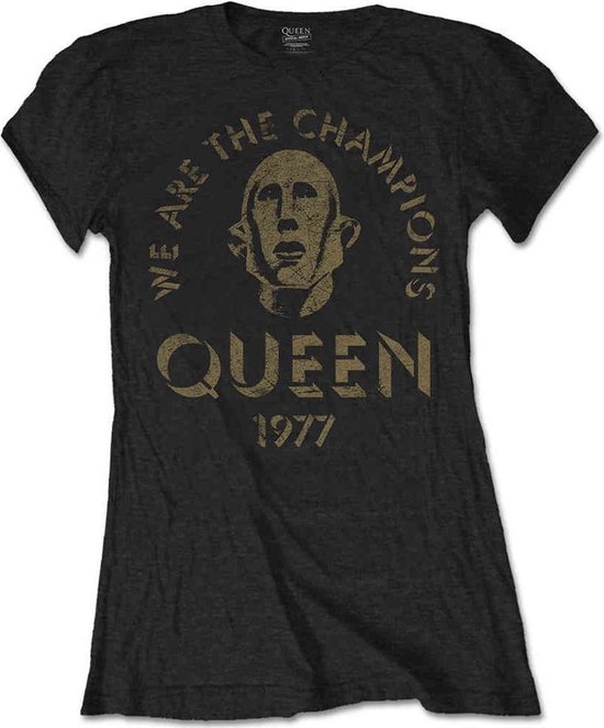 Queen - We Are The Champions Dames T-shirt - L - Zwart