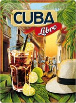 Cuba Libre Cocktails Metalen Bord 15 x 20 cm