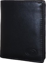 Leather Design Billfold met Kaarthoudervak Zwart