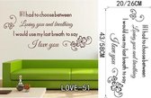 3D Sticker Decoratie One Love One Heart Quote Muurschildering Poster Verwijderbare Infinity Love Kiss Vinyl Muursticker Vinyl Decal Home Decor - LOVE51 / Small