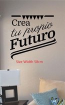 3D Sticker Decoratie crea tu propio futuro spaans vinyl kunst aan de muur sticker sticker belettering citaat inspirerend opbeurend huis huis decor decoratie