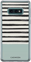 Samsung S10e hoesje siliconen - Stripes on stripes | Samsung Galaxy S10e case | blauw | TPU backcover transparant