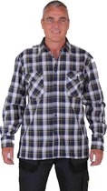 STØRVIK EGERSUND Houthakkers Overhemd 4 Seizoenen Heren - Katoen Werkoverhemd - Houthakkersblouse - Geruite Blouse - Werkhemd - Maat 6XL - Donkerblauw / Geel