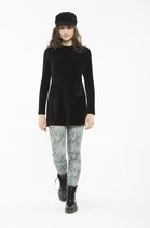 Crush denim kort zwart geribt velvet jurkje - Maat 140