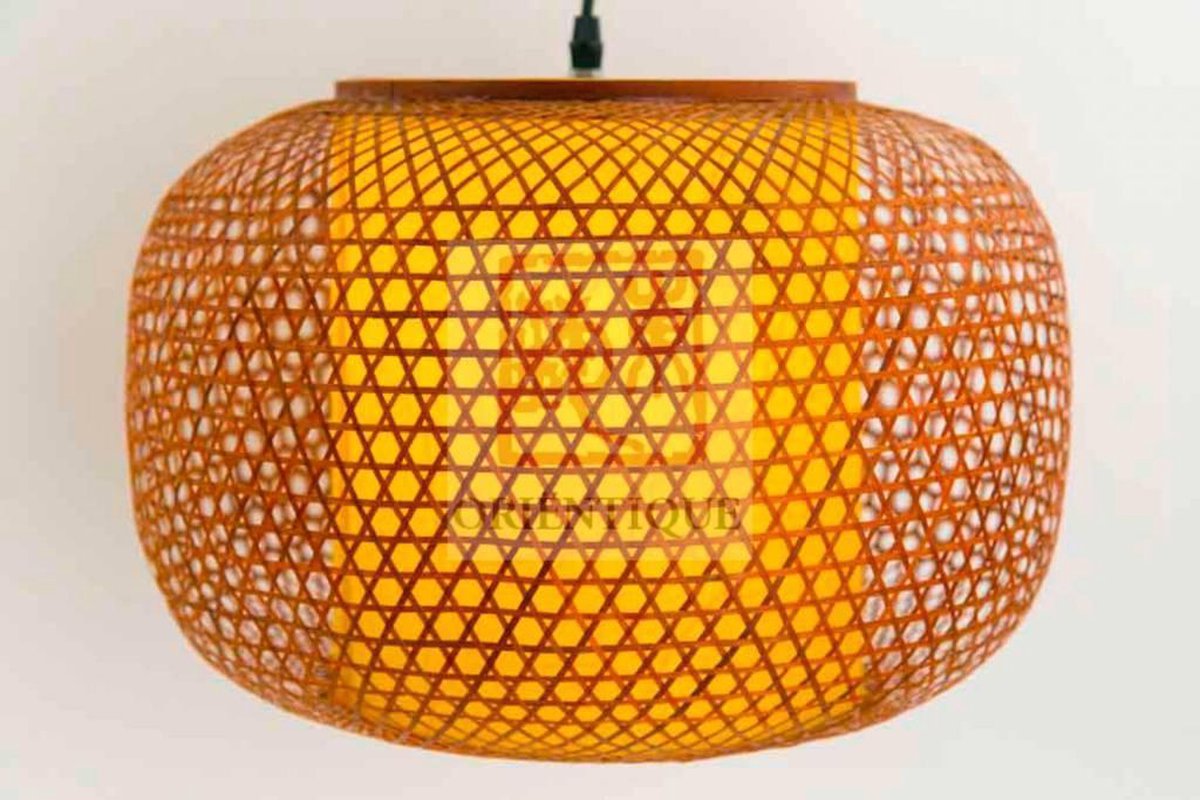 Fine Asianliving Japanse Bamboe Webbing Hanglamp - Shiroi D42xH30cm