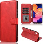 Voor Samsung Galaxy A40 Kalf Textuur Magnetische Gesp Horizontale Flip Leren Case met Houder & Kaartsleuven & Portemonnee & Fotolijst (Rood)
