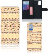 Wallet Book Case Geschikt voor Samsung Galaxy A02s Flip Cover Geschikt voor Samsung M02s GSM Hoesje Aztec Yellow