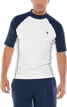 Coolibar - UV Zwemshirt voor heren - Tulum Rash Guard - Wit/Navy - maat XL