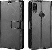 Retro Crazy Horse Texture Horizontale Flip Leather Case voor Xiaomi Redmi Note 7S, met houder & kaartsleuven & fotolijst (zwart)