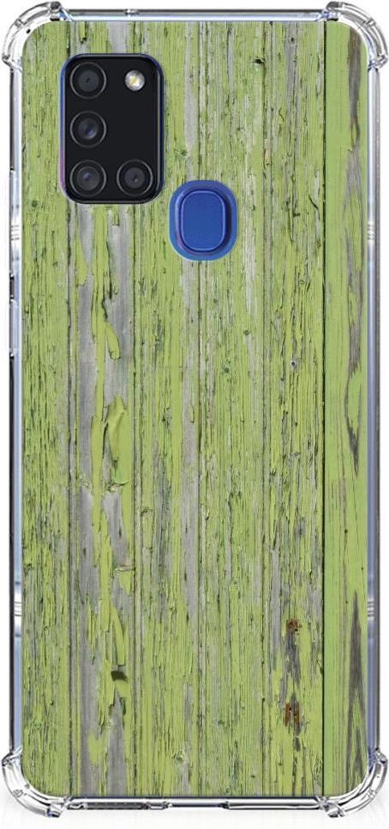 Samsung Galaxy A21s Stevig Telefoonhoesje Green Wood