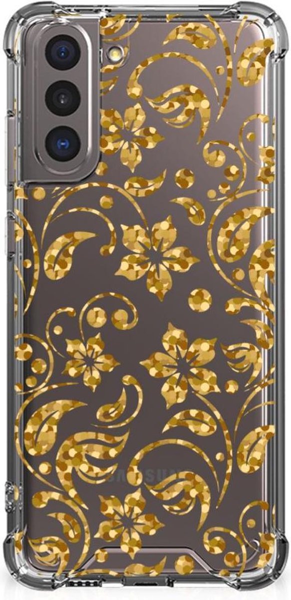 Samsung Galaxy S21 Case Gouden Bloemen