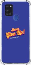 Smartphone hoesje Geschikt voor Samsung Galaxy A21s TPU Silicone Hoesje met transparante rand Never Give Up