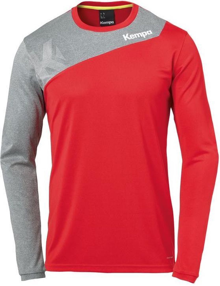 Kempa Core 2.0 Longsleeve Rood-Donker Grijs Melange Maat XL