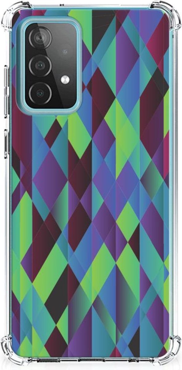 Samsung Galaxy A52 4G/5G Shockproof Case Abstract Green Blue