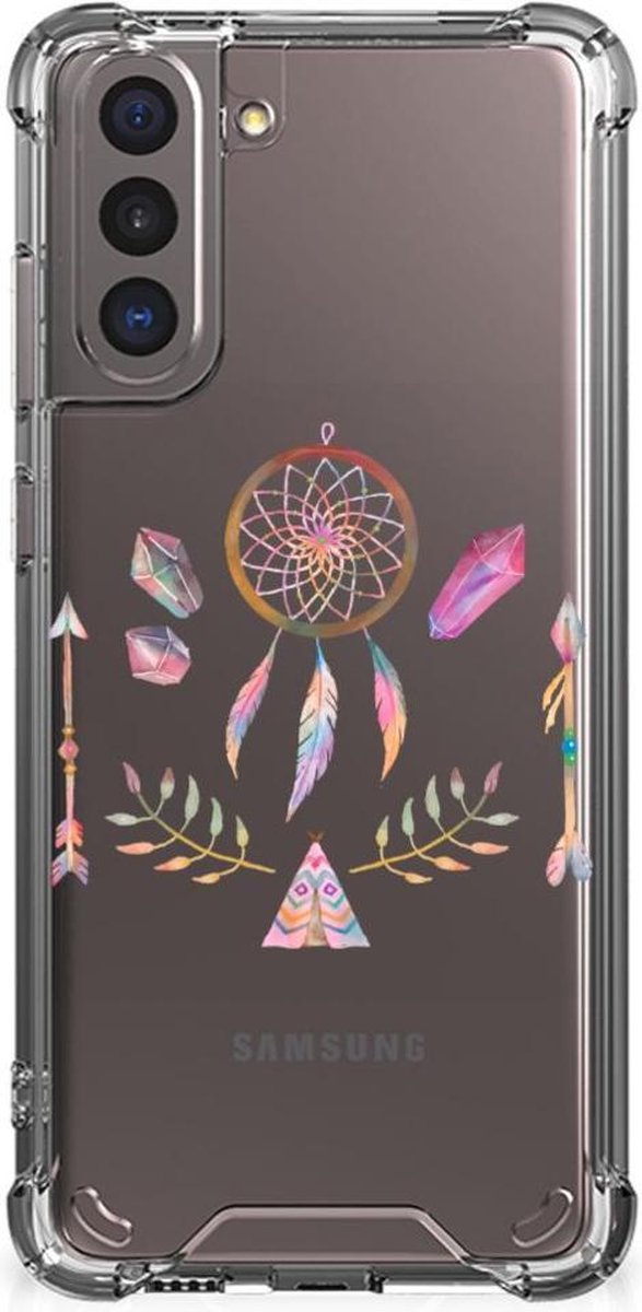 Samsung Galaxy S21 Stevig Bumper Hoesje Boho Dreamcatcher