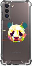 Silicone Hoesje Samsung Galaxy S21 Telefoon Hoesje met doorzichtige rand Panda Color