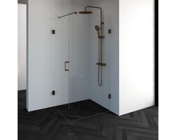 Douchecabine Compleet Just Creating 2-Delig Profielloos 100x80 cm Koper