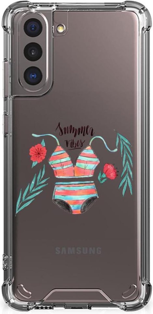Samsung Galaxy S21 Stevig Bumper Hoesje Boho Summer