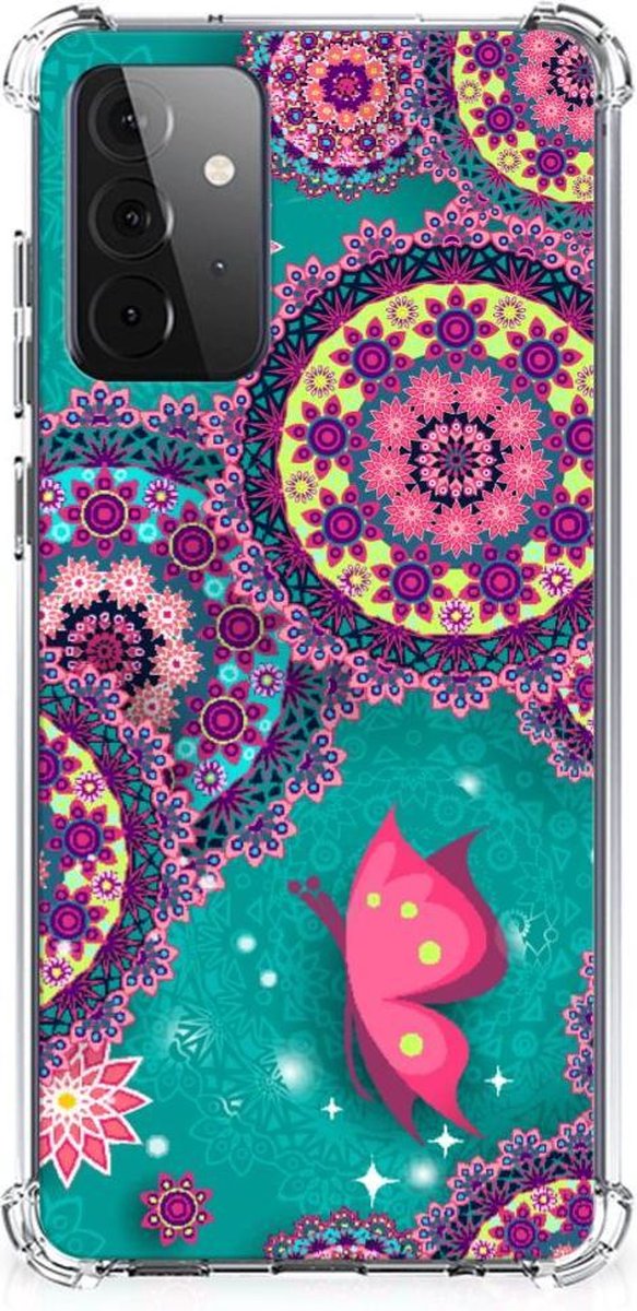 Samsung Galaxy A72 4G/5G Back Cover Cirkels en Vlinders