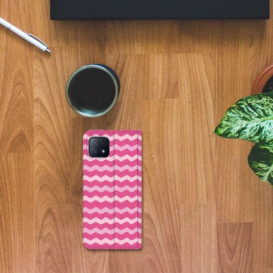 Conception de OPPO de téléphone portable OPPO A73 5G Photo Sleeve Waves Pink
