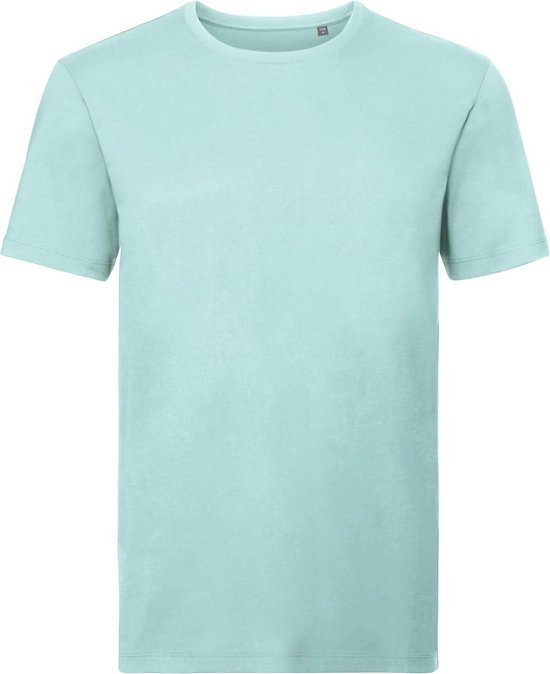 Russell Heren Organisch T-Shirt met korte mouwen (Aqua Blauw)