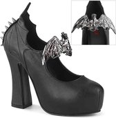 DemoniaCult - DEMON-18 Hoge hakken - Vleermuis - 38 Shoes - Zwart