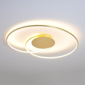 Lindby - LED plafondlamp - kunststof, metaal - H: 5.2 cm - goud, wit