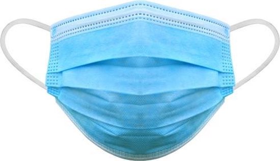 50 stuks mondmaskers / mondkapjes met elastiek | Mondkapje blauw | Niet medisch - Merkloos