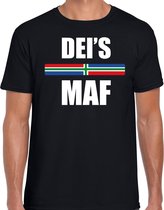 Deis maf met vlag Groningen t-shirts Gronings dialect zwart voor heren S