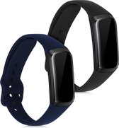 kwmobile 2x armband voor Samsung Galaxy Fit (SM-R370) - Bandjes voor fitnesstracker in zwart / donkerblauw