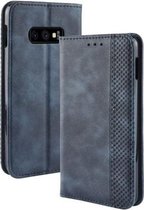 Magnetische gesp Retro textuur horizontale flip lederen tas voor Galaxy S10e, met houder & kaartsleuven en portemonnee (blauw)