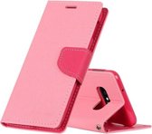 GOOSPERY FANCY DAGBOEK Horizontale flip PU lederen tas voor Galaxy S10e, met houder en kaartsleuven en portemonnee (roze)