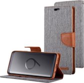 GOOSPERY CANVAS DAGBOEK voor Galaxy S9 + Canvas Texture Horizontale Flip Leren Case met Houder & Kaartsleuven & Portemonnee (Grijs)