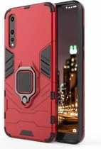 PC + TPU schokbestendige beschermhoes voor Huawei P20 Pro, met magnetische ringhouder (rood)