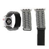 Magic Paste lederen paraplu touw nylon polshorloge band met roestvrij stalen gesp voor Apple Watch Series 3 & 2 & 1 42 mm (grijs)