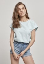 Urban Classics Dames Tshirt -5XL- Color Melange Extended Shoulder Blauw