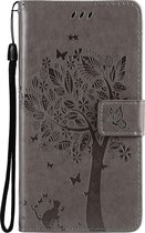 Samsung Galaxy S21 Plus Hoesje - Mobigear - Tree Serie - Kunstlederen Bookcase - Grijs - Hoesje Geschikt Voor Samsung Galaxy S21 Plus