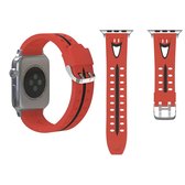 Voor Apple Watch Series 3 & 2 & 1 42mm Fashion lachend gezicht patroon siliconen horlogebandje (rood)