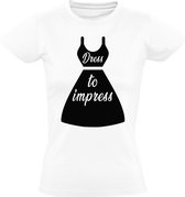 Dress to impress Dames t-shirt | jurk | Wit
