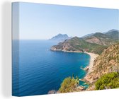 Côte française à la mer Méditerranée 120x80 cm - Tirage photo sur toile (Décoration murale salon / chambre) / Mer et plage
